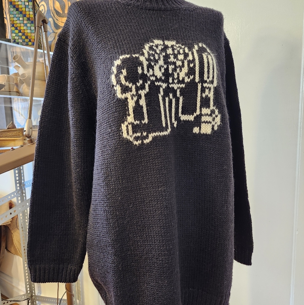 Women's Sweater with White Tree Detail